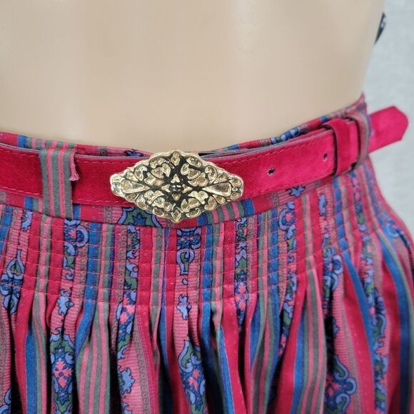 Alpen Trachten Dirndl Vintage German Alpine Traditional Pleated Skirt Cotton - Picture 5 of 14